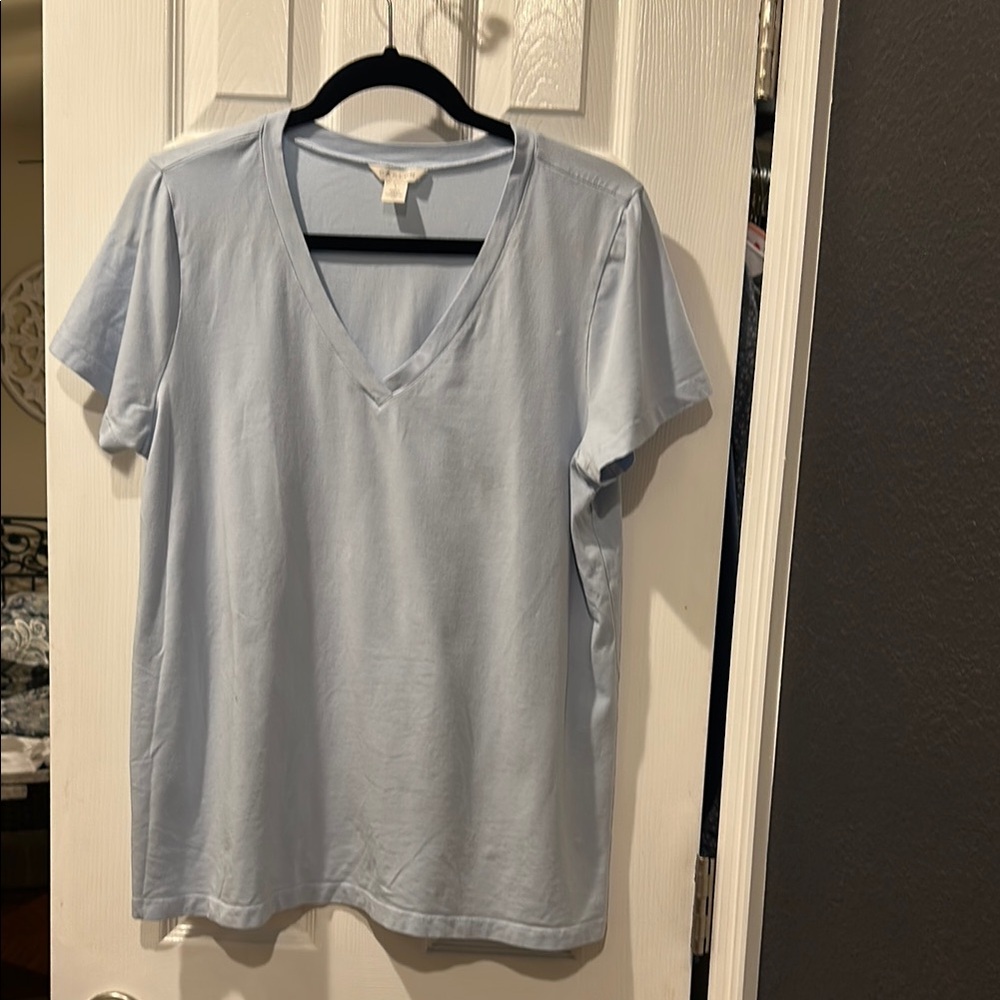 Light Blue V-Neck T-Shirt